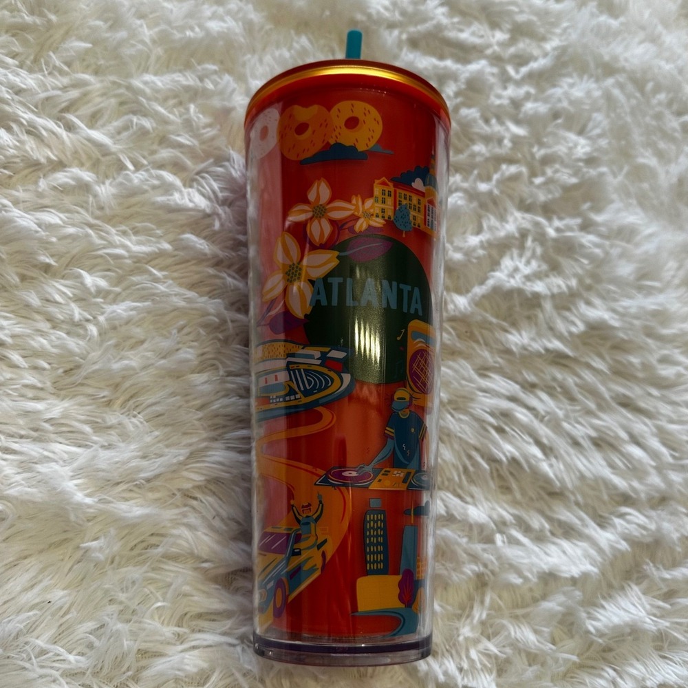 Starbucks Discovery Series Atlanta Tumbler 24 oz Reusable‎ Travel Cup with Straw - Picture 2 of 9